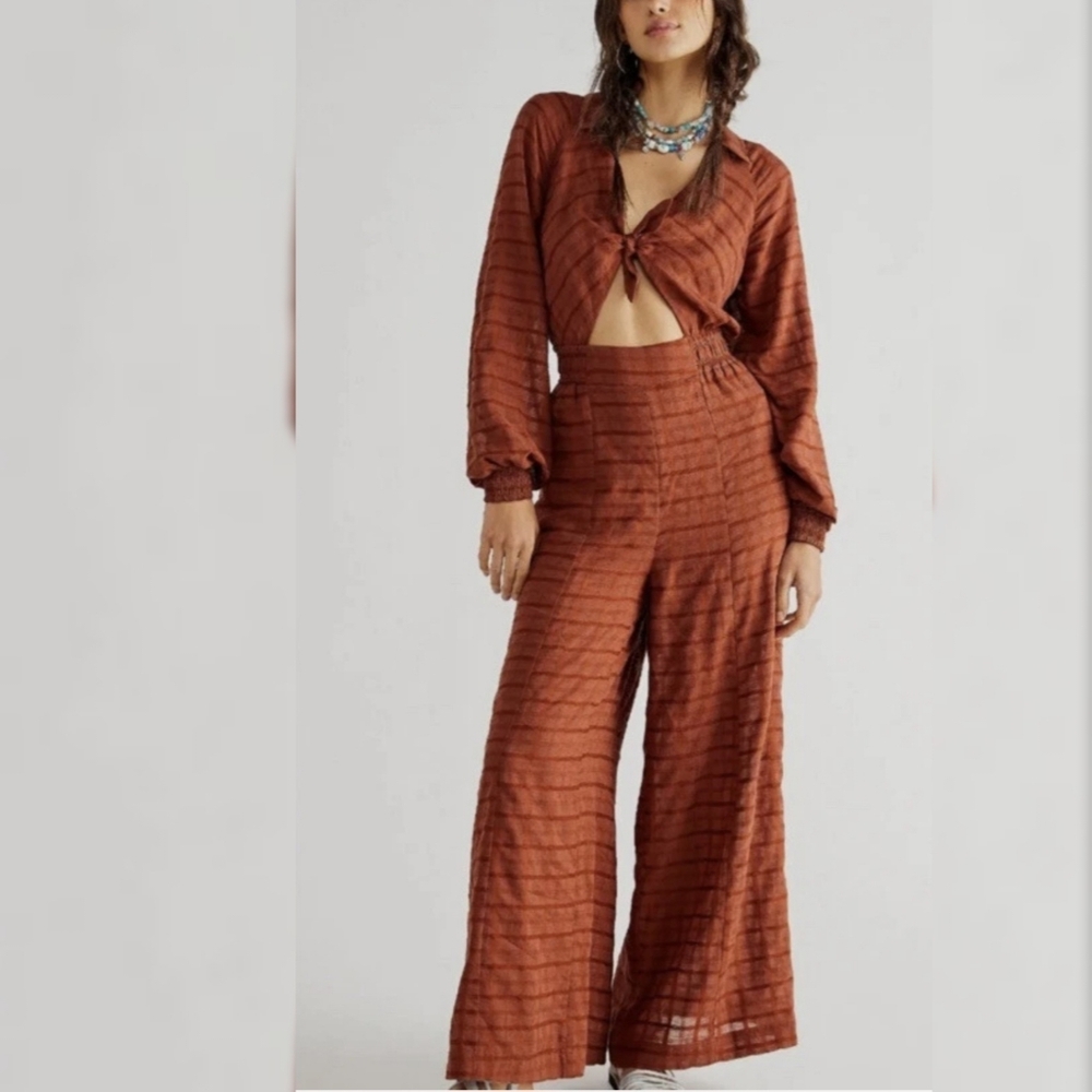 Free People Martha One-piece Jumpsuit Brown Women's Size XL